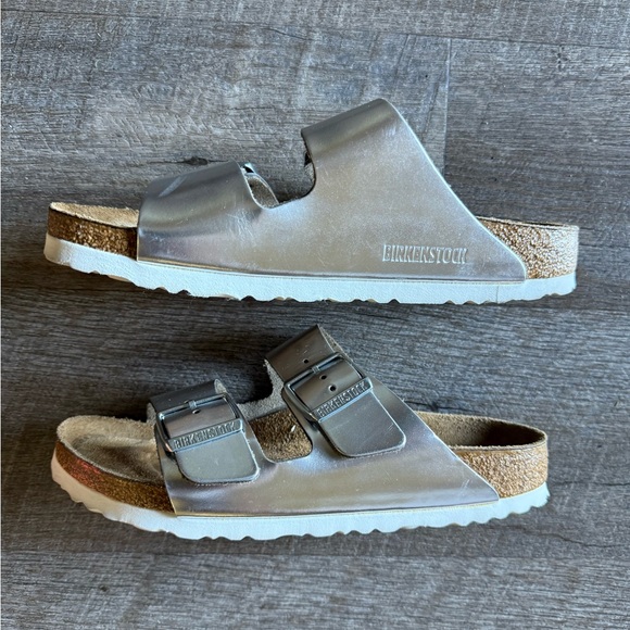 Free People Birkenstock Arizona silver metallic 38 soft footbed - Picture 7 of 11